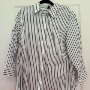 Ralph Lauren Navy and White Striped Shirt